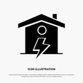 Home, House, Energy, Power solid Glyph Icon vector Royalty Free Stock Photo