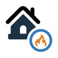 home, house, fire, home fire icon