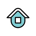 Home or house icon design, real estate building, flat style vector illustration Royalty Free Stock Photo