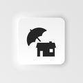 Home, house, insurance, property icon - Vector. Insurance neumorphic style vector icon. Royalty Free Stock Photo