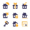 Home and House Insurance Risk Icons