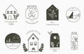 Home and house logo collection with wild,natural,animal,flower,circle.Vector illustration for icon,logo,tattoo,accessories and