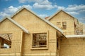 Home House Maison Under Construction Framing Exterior View Cumulus Sky Background Royalty Free Stock Photo