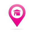 Home, house map pointer icon marker GPS location flag symbol