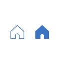 Home or house outline and flat icon Royalty Free Stock Photo