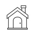 Home or House Outline Flat Icon on White Royalty Free Stock Photo