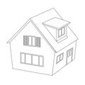 Home or house Outline icon. 3D Vector Illustration.