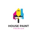 Home house paint painting logo icon template for painting work service or paint product Royalty Free Stock Photo