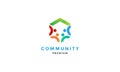 Home or house with  people community group abstract  logo icon vector illustration design Royalty Free Stock Photo