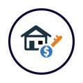 home, house, sale, dollar, key, home sale icon Royalty Free Stock Photo