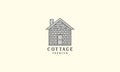 Home house simple stone culture vintage logo icon vector design illustration Royalty Free Stock Photo