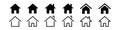 Home house vector icon for apps and websites isolated set on white background. flat, outline, line design. mortgage loan symbol. Royalty Free Stock Photo