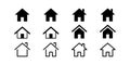 Home house vector icon for apps and websites isolated set on white background. flat, outline, line design. mortgage loan symbol. Royalty Free Stock Photo