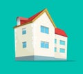 Home or house vector icon flat cartoon comic isolated design, real estate building concept, residential mansion or