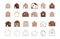 Home, houses and buildings icons, symbols and logos