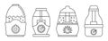 Home humidifier icon set, outline style