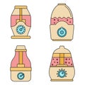 Home humidifier icon set vector color