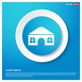 Home Icon Abstract Blue Web Sticker Button Royalty Free Stock Photo
