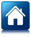 Home icon blue square button Royalty Free Stock Photo