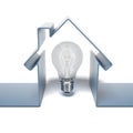 Home icon with bulb Royalty Free Stock Photo