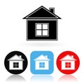 Home icon. Colored icons with house Royalty Free Stock Photo