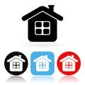 Home icon. Colored icons with house Royalty Free Stock Photo