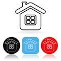Home icon. Colored icons with house Royalty Free Stock Photo