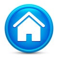 Home icon glass shiny blue round button isolated design vector illustration Royalty Free Stock Photo