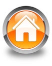 Home icon glossy orange round button Royalty Free Stock Photo