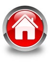 Home icon glossy red round button Royalty Free Stock Photo