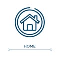 Home icon. Linear vector illustration. Outline home icon vector. Thin line symbol for use on web and mobile apps, logo, print Royalty Free Stock Photo