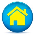 Home icon modern flat cyan blue round button Royalty Free Stock Photo