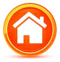 Home icon natural orange round button Royalty Free Stock Photo
