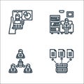 Home icon pack line icons. linear set. quality vector line set such as file upload, database, working Royalty Free Stock Photo