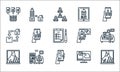 Home icon pack line icons. linear set. quality vector line set such as working, online chat, working, file upload, working, home Royalty Free Stock Photo