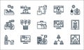 Home icon pack line icons. linear set. quality vector line set such as working, working, working at home, teamwork, file upload,