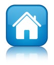 Home icon special cyan blue square button Royalty Free Stock Photo