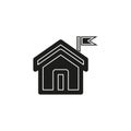 home icon, vector real estate house, residential symbol
