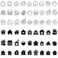Home icon vector set. House illustration sign collection. Building symbol. apartment logo. Royalty Free Stock Photo