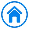 Home Icon vector. Simple flat symbol. Perfect blue pictogram illustration on white background Royalty Free Stock Photo