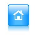 Home icon web button blue Royalty Free Stock Photo