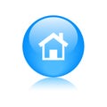 Home icon web button blue Royalty Free Stock Photo