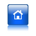 Home button web icon blue Royalty Free Stock Photo