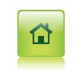 Home icon web button green Royalty Free Stock Photo