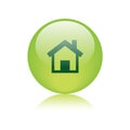 Home icon web button green Royalty Free Stock Photo