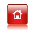 Home icon web button red Royalty Free Stock Photo