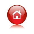 Home icon web button red Royalty Free Stock Photo