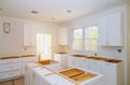 Home improvement kitchen preparing to install custom new in modern kitchen Royalty Free Stock Photo