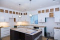 Home Improvement Kitchen Remodel worm& x27;s view installed in new kitchen Royalty Free Stock Photo