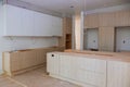 Home improvement kitchen view installed in a new kitchen cabinet Royalty Free Stock Photo